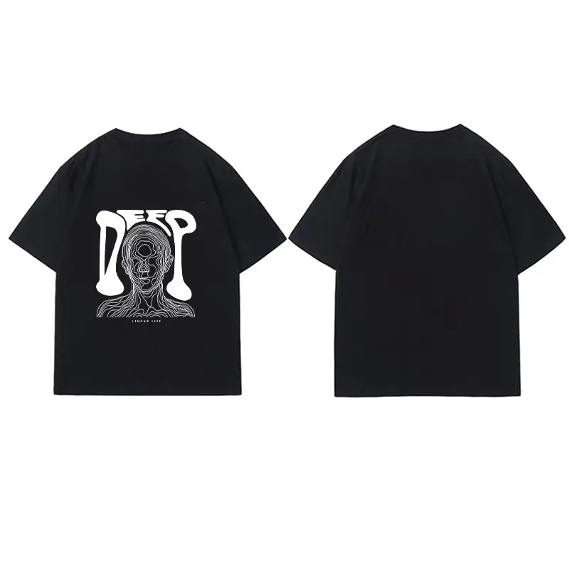 【100% Katun 20s】Daybreak fashion T-shirt Baju Kaos Oversize Cowok Putih Lengan Pendek Dewasa Distro Keren Premium Korean Style Round Neck N0060 Portrait print Pria Oblong Polos Hitam Combed Atasan Simple Fit 5