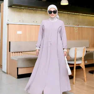 gamis Darby/ dnl. polos lis bahan jetblack original