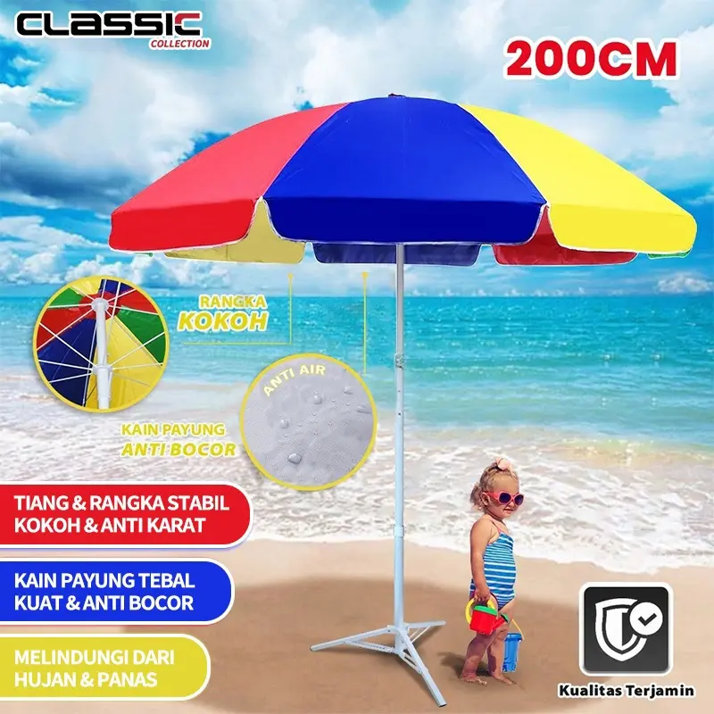 Payung Tenda Pelangi 180 cm Payung/ Payung Tenda 200 cm Jualan Taman Pantai 0