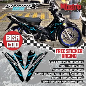 (BISA COD) STRIPING SUPRA X 125 FULL BODY STIKER MOTOR RACING ANTI GORES ANTI PUDAR (FREE STICKER RACING) 01