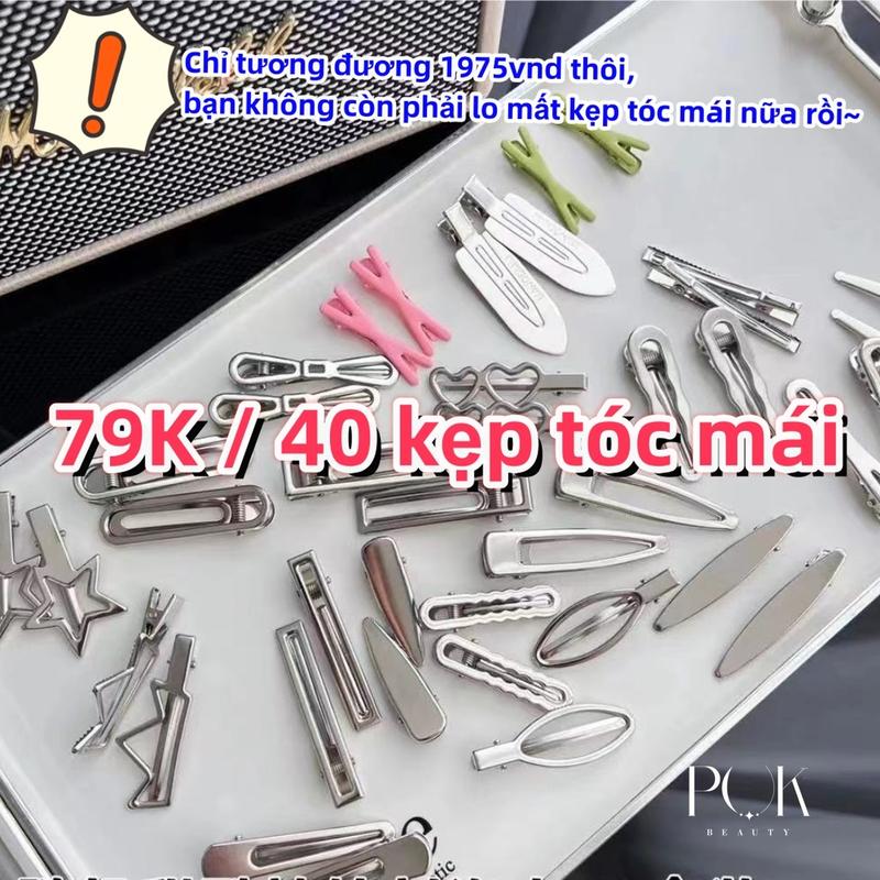 Kẹp Bang Số Lượng Lớn Và Giá Rẻ Có 40 Kẹp Tóc Mái Giá 79.000 VND Không Còn Lo Lắng Về Việc Mất Chúng Thích Hợp Cho Bé Gái Và Phụ Nữ Kẹp Tóc Được Làm Bằng Chất Liệu Thép Titan