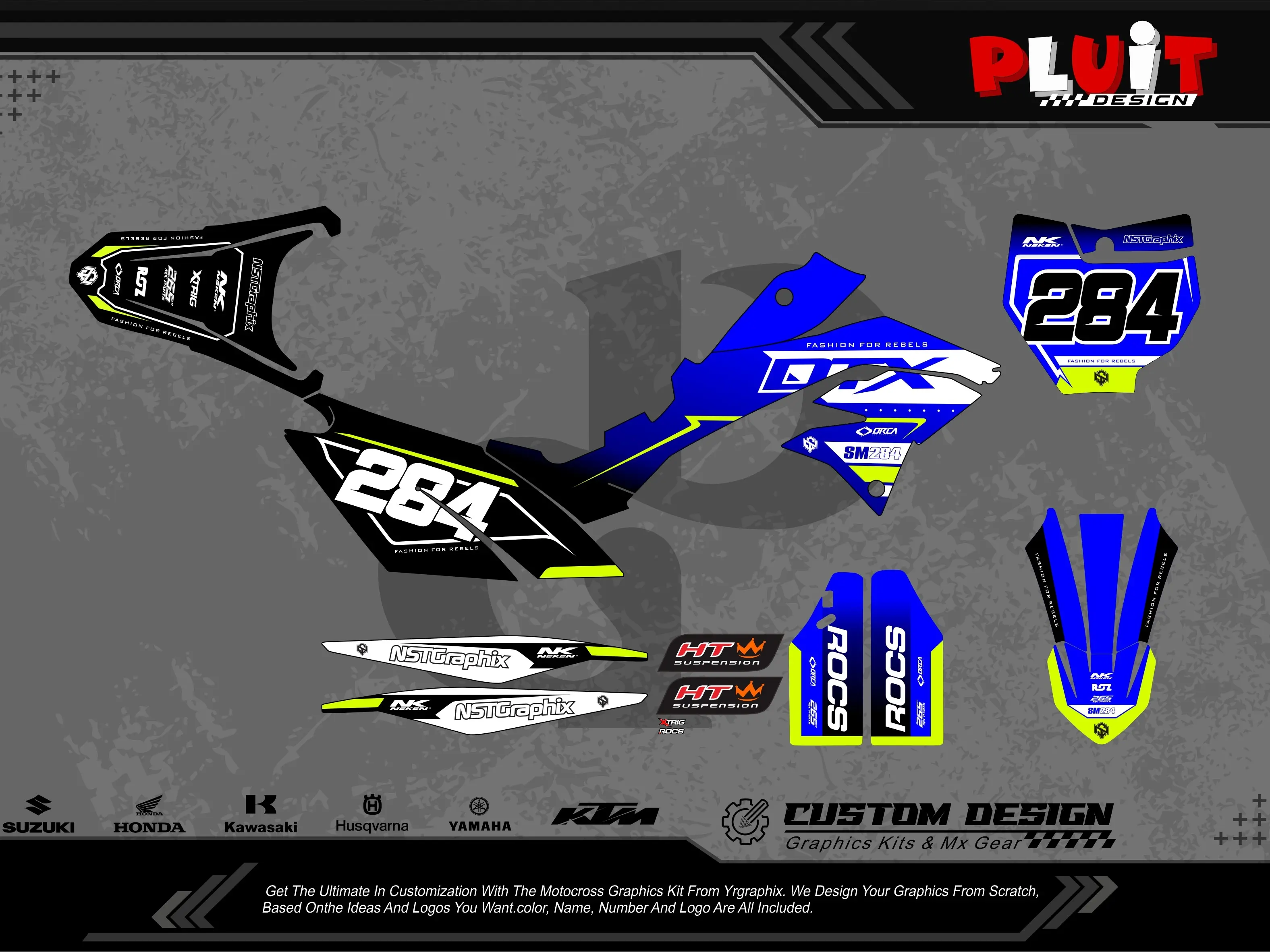 DECAL STIKER KLX DTRACKER KLX S/OLD FULLBODY FREE CUSTOM DESIGN