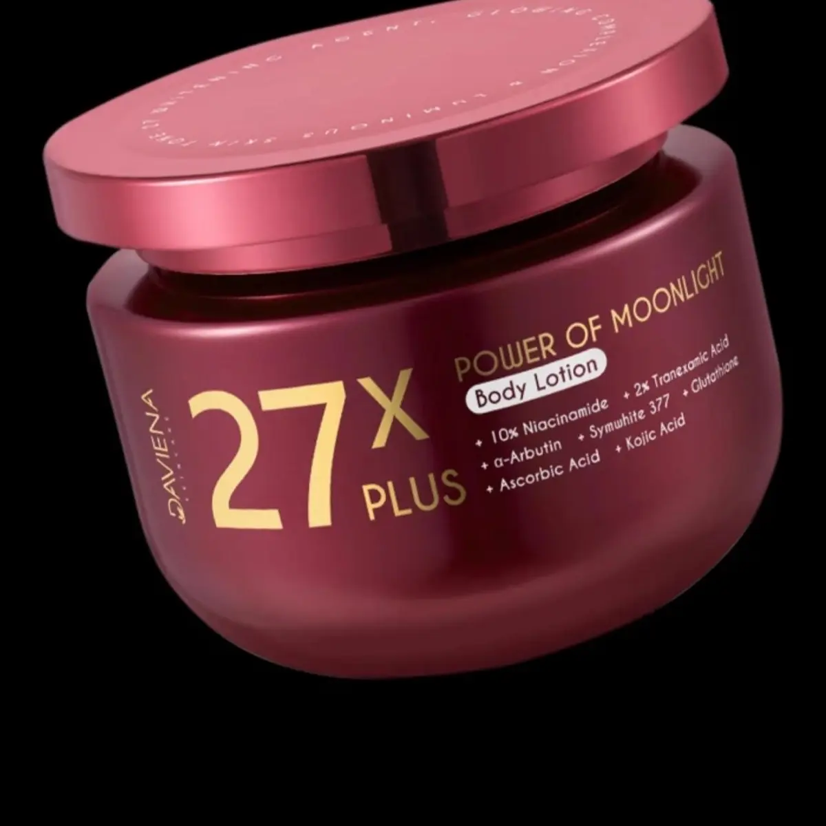 Daviena Skincare - Body Lotion Power Moonlight 27X Plus, Mencerahkan Kulit dengan 7 Bahan Aktif Pencerah - Niacinamide