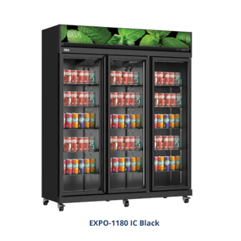 GEA EXPO-1180 IC BLACK DISPLAY COOLER / KULKAS KACA BERDIRI / SHOWCASE 3 PINTU KACA / PENDINGIN MINUMAN 0