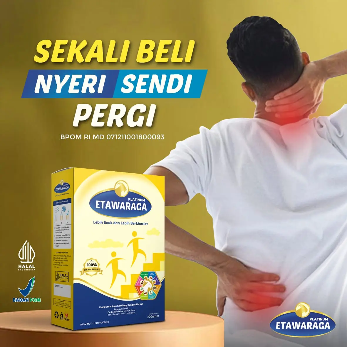 ETAWARAGA Susu Kambing Bubuk Etawa Platinum 200gr Herbal asam urat, nyeri sendi