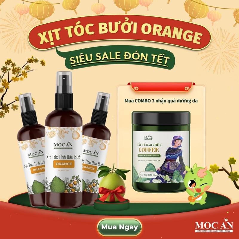  X3BOR120 - Combo 3 Chai Xịt Tinh Dầu Vỏ Bưởi Da Xanh & Tinh Dầu Cam Ngọt Mộc Ân Haircare 120ml 