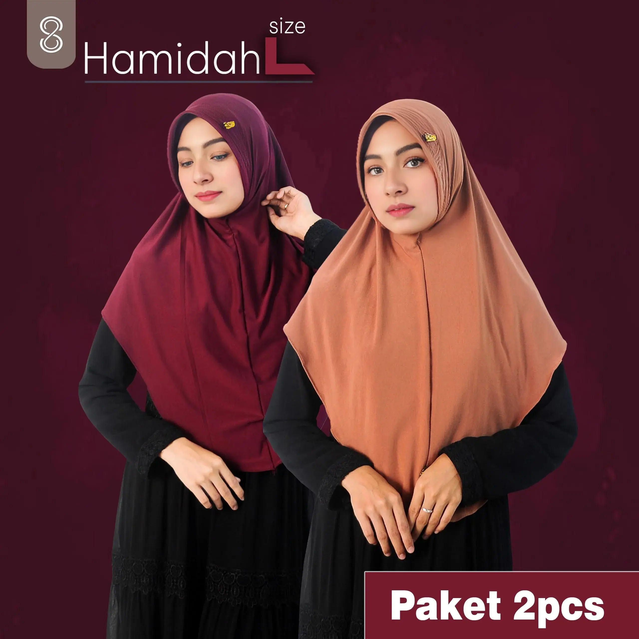 PAKET 2 PCS HAMIDAH size L/2 pcs sport size L bergo