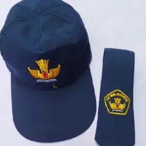 Paketan Topi Dasi Sekolah SMP SMA NEGERI Cewek Cowok Logo Bordir Fashion