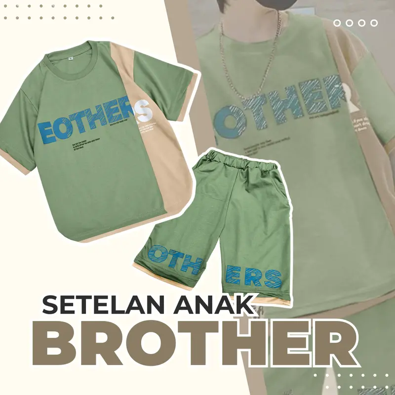 Amspro-Setelan Anak Laki-Laki Fashion Kids Set Brother Baju Celana Lengan Pendek Usia 10 Tahun 4