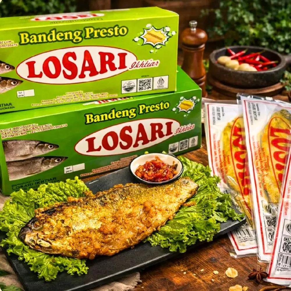 Bandeng Presto Losari Duri Lunak Isi 2 Ekor ±450gr Halal BPOM