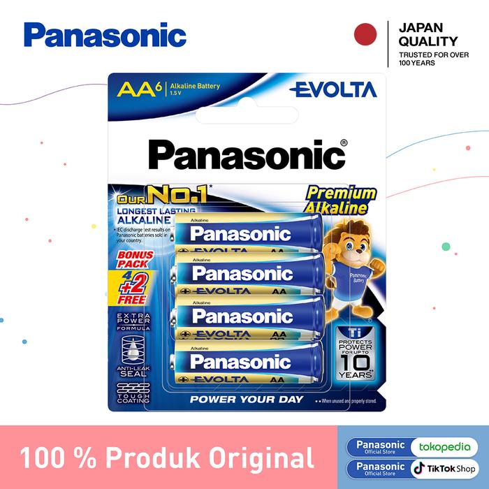 Gambar Panasonic Baterai AA Evolta Premium Alkaline 6Pcs Battery Size A2 LR06 Battre 6Pcs dari Panasonic Authorized Jakarta Kota Administrasi Jakarta Barat Tokopedia