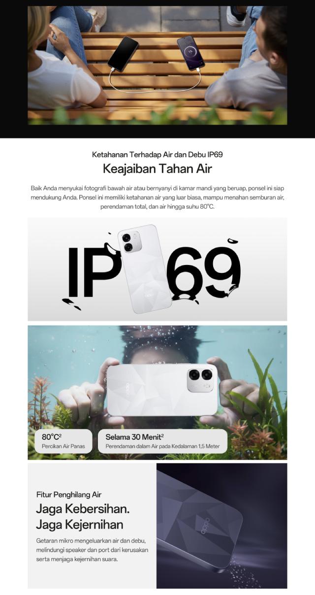 [BAIM APPROVED] OPPO A6t Pro 8GB/128GB Online Exclusive Smartphone [Snapdragon 685, 70000mAh Large Battery 45W SUPERVOOC, IP69 Water & Dust Resistance]