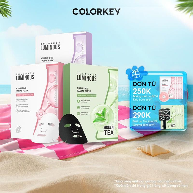 [DEAL HOT] COMBO 3 HỘP Mặt Nạ Giấy COLORKEY LUMINOUS Hỗ Trợ Cấp Ẩm Da 10 miếng/hộp