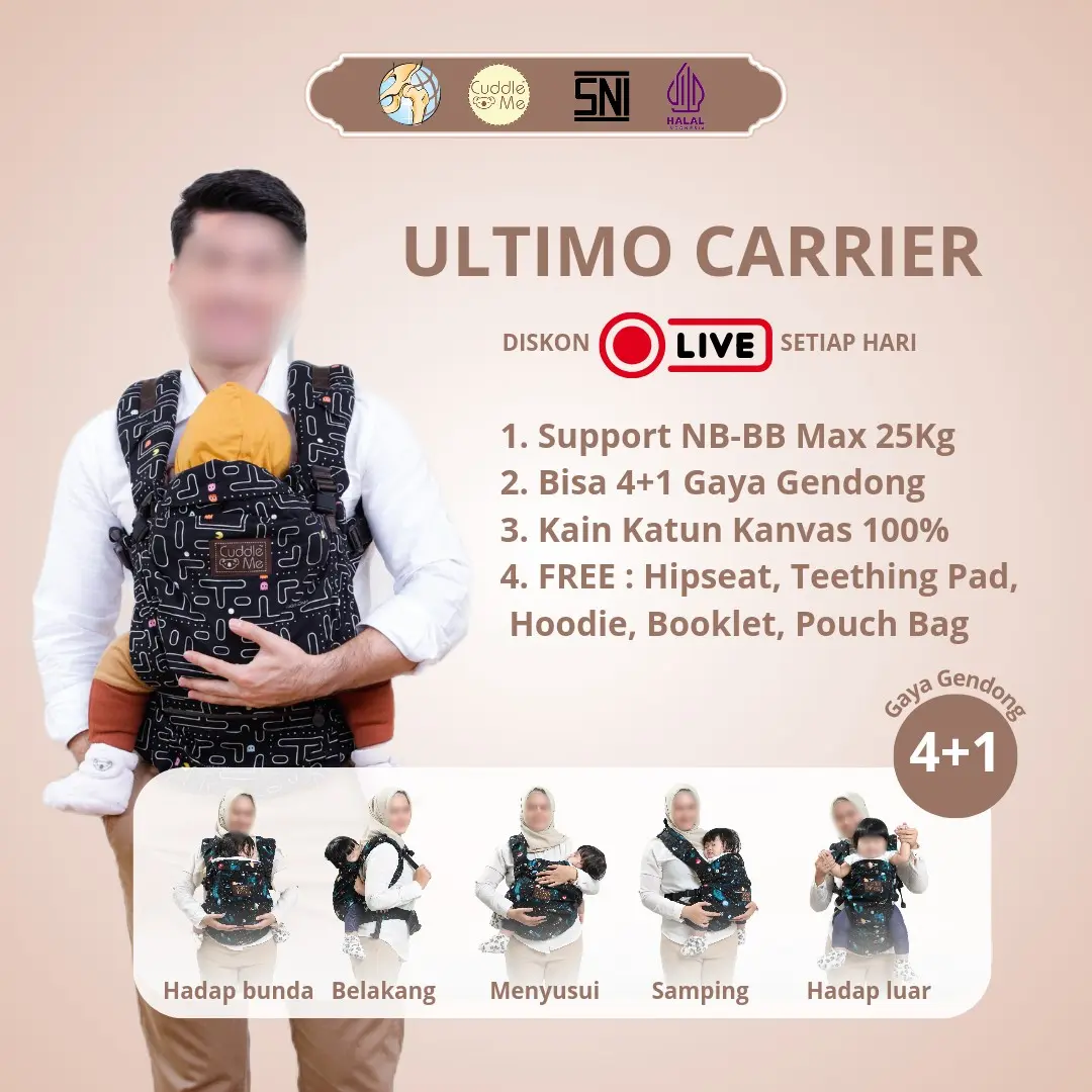 Gendongan HIPSEAT CUDDLEME ULTIMO CARRIER | Gendongan NEWBORN - TODDLER Gendong
