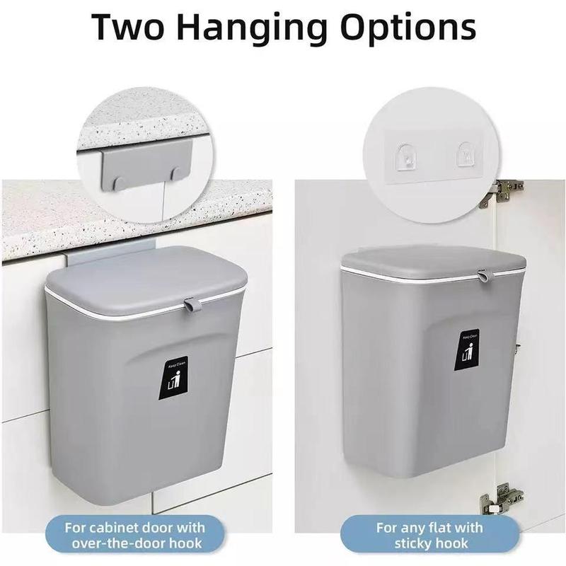 Product Introduction of 【Baodan】Wall Mounted Hanging Trash Bin For Kitchens Cabinet Door With Lid Kitchen Trashs Bin Garbage Cans Counter Bins Trash Can Kitchen 19