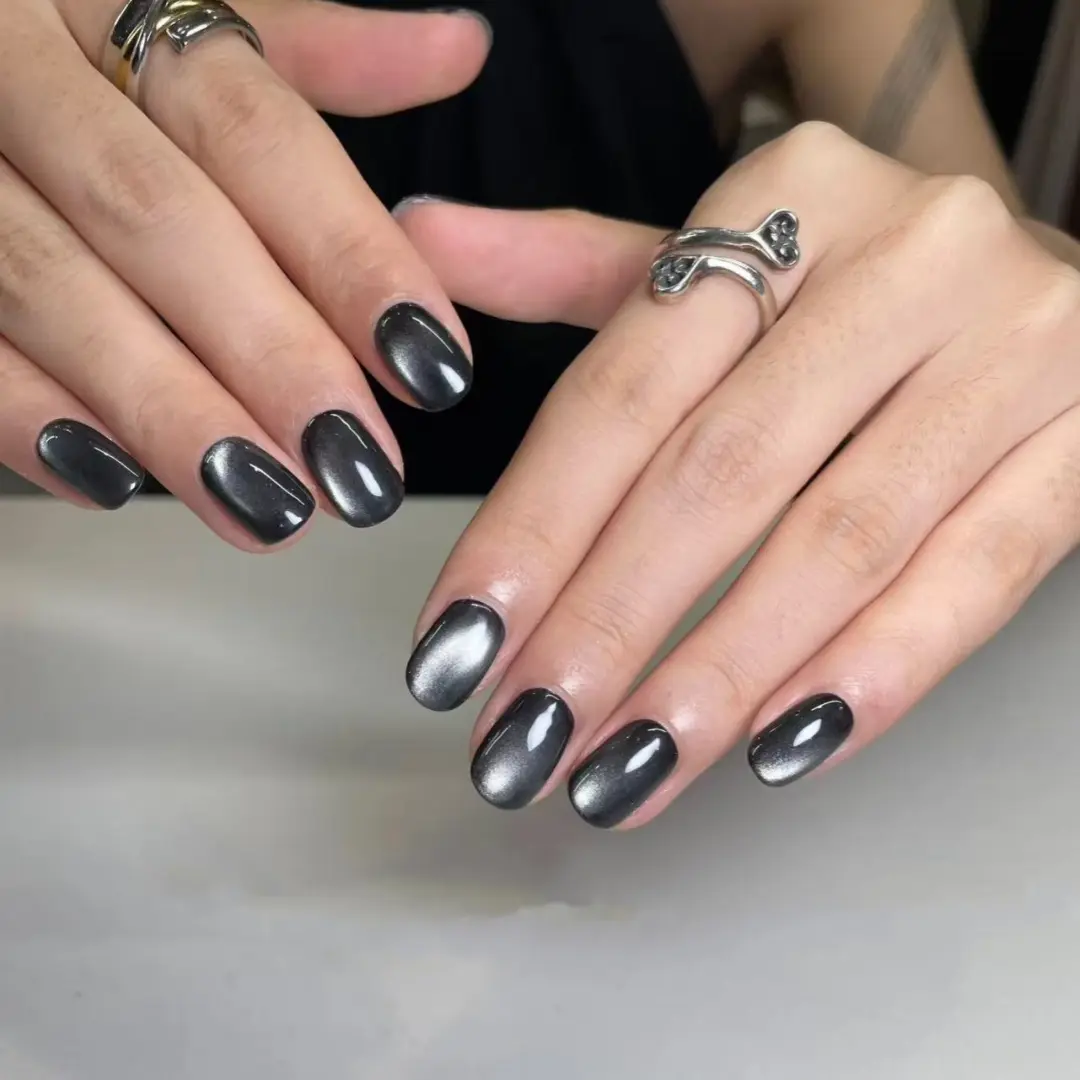 Handmade High Quality Press on Nails 10pcs Coffin Shape Fake Nail with Accessories Box Glue Stickers Included Rhinestone Decor women & Girls DlY Nail Art,