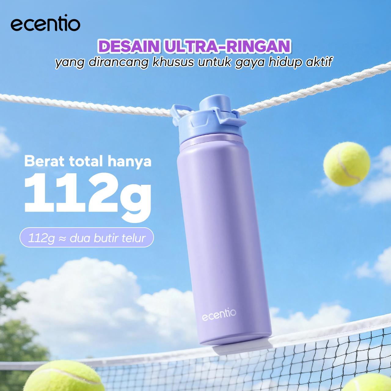 【 PO 22 Jan】【celyhome exclusive】ecentio 750ml Aluminum Bottle+550ml tumbler Stainless 【Soft Cloud Series】 sport outdoor lari Portable Tetap dingin selama 24 JAM Botol minum besar
