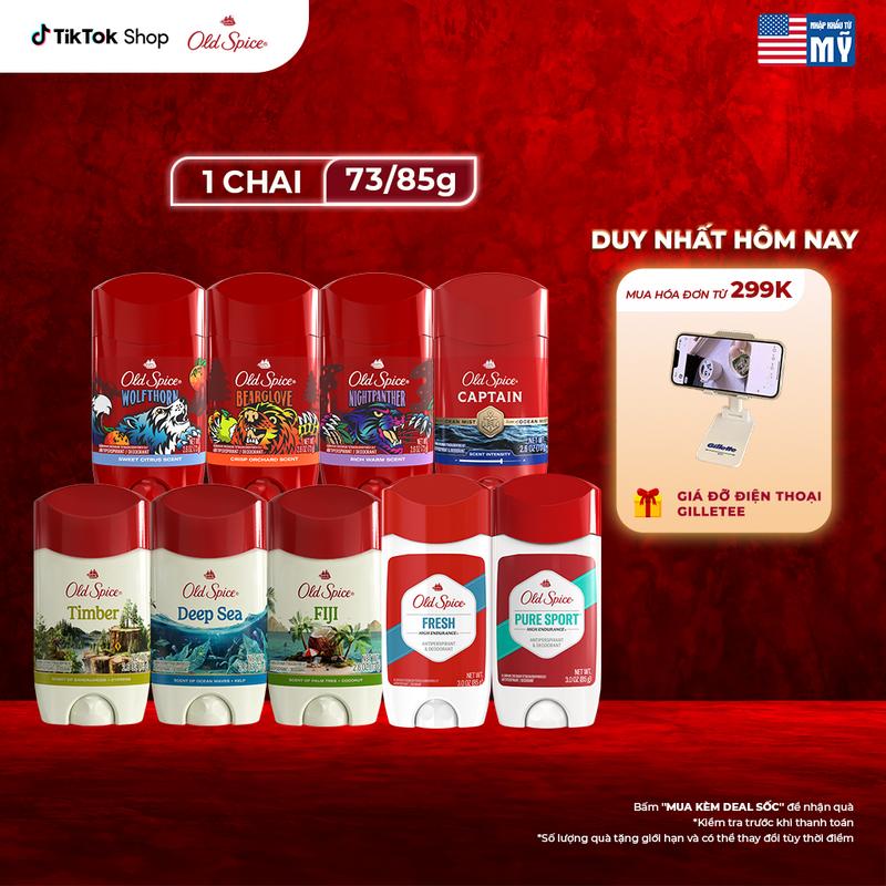 Sáp khử mùi và giảm tiết mồ hôi Old Spice 73/85g - Mỹ (Sáp Trắng)