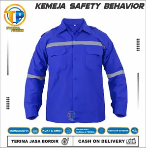 Baju Safety Lengan Panjang | Seragam Kemeja Kerja Proyek | Atasan Wearpack