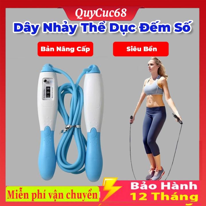  Dây Nhảy Thể Dục Đếm Số Dây Nhảy Tăng Thể Lực Giảm Cân Dụng Cụ Thể Dục Cho Nam Nữ Tay Cầm Chống Trơn Trượt 