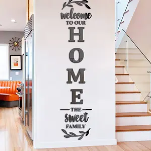 Hiasan Dinding 3D "Selamat Datang" - Sticker Dinding Minimalis, Dekorasi Pintu, Wall Art Modern, Ornamen Rumah Stylish, Hadiah Rumah Baru, Aksesori Interior, Seni Tembok Kontemporer