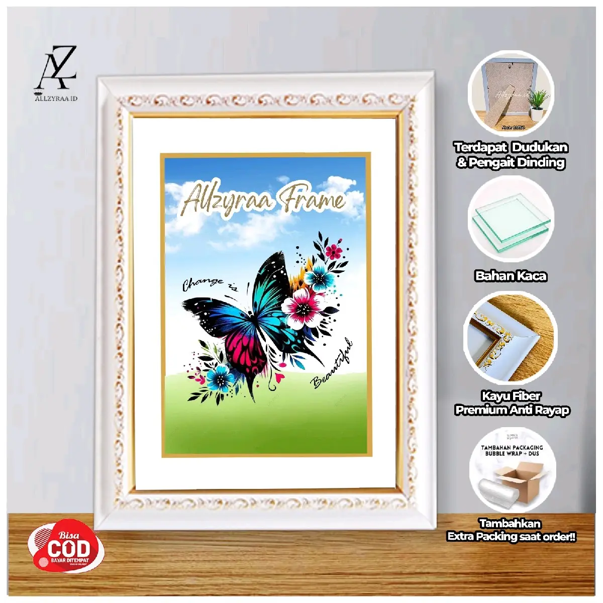 Bingkai kaca 6R / 15x20cm Figura Murah Pigura Aesthetic Frame + kaca termurah minimalis ukir, vigura foto keluarga, frame Wisuda