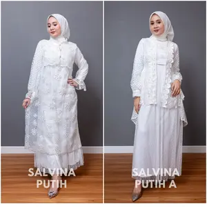 Clotiva Salvina Dress Inner & Outer Gaun Kondangan Lebaran 2026 Mewah Lembut Fit Muslim Wanita Trendi