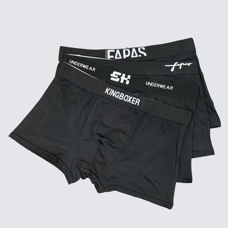 [Hàng loại 1] combo 4 quần sịp xì đùi nam thun lạnh, quần lót nam màu đen mix nhiều cạp khác nhau cao cấp vải co dãn mềm mát, quần Boxer nam kháng khuẩn Menswear