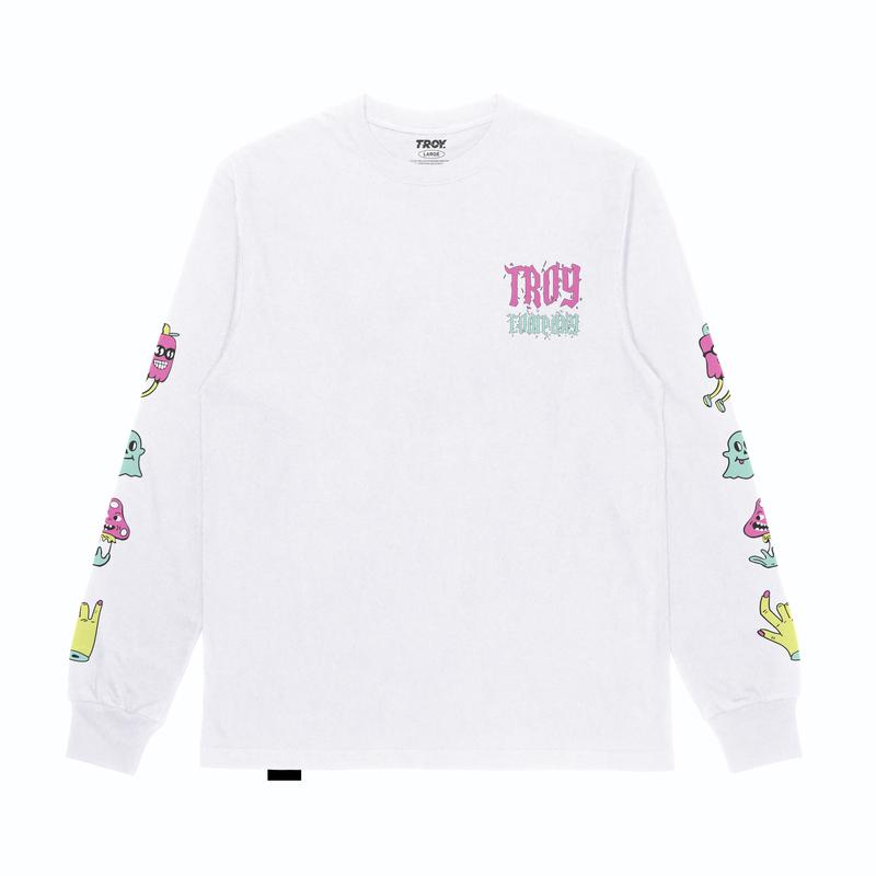 Product Introduction of Troy Company Tshirt Longsleeve White Cute Spooky - Kaos Lengan Panjang Putih LS 2807 1