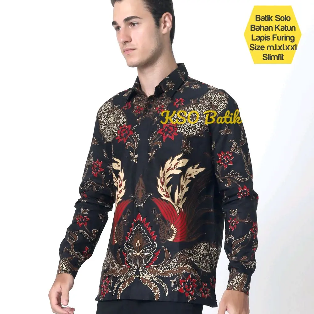 AMARTYA / KEMEJA BATIK SLIMFIT LAPIS FURING /BATIK SOLO TRENDY / Kemeja Batik Solo / Batik pria lapis furing Katun