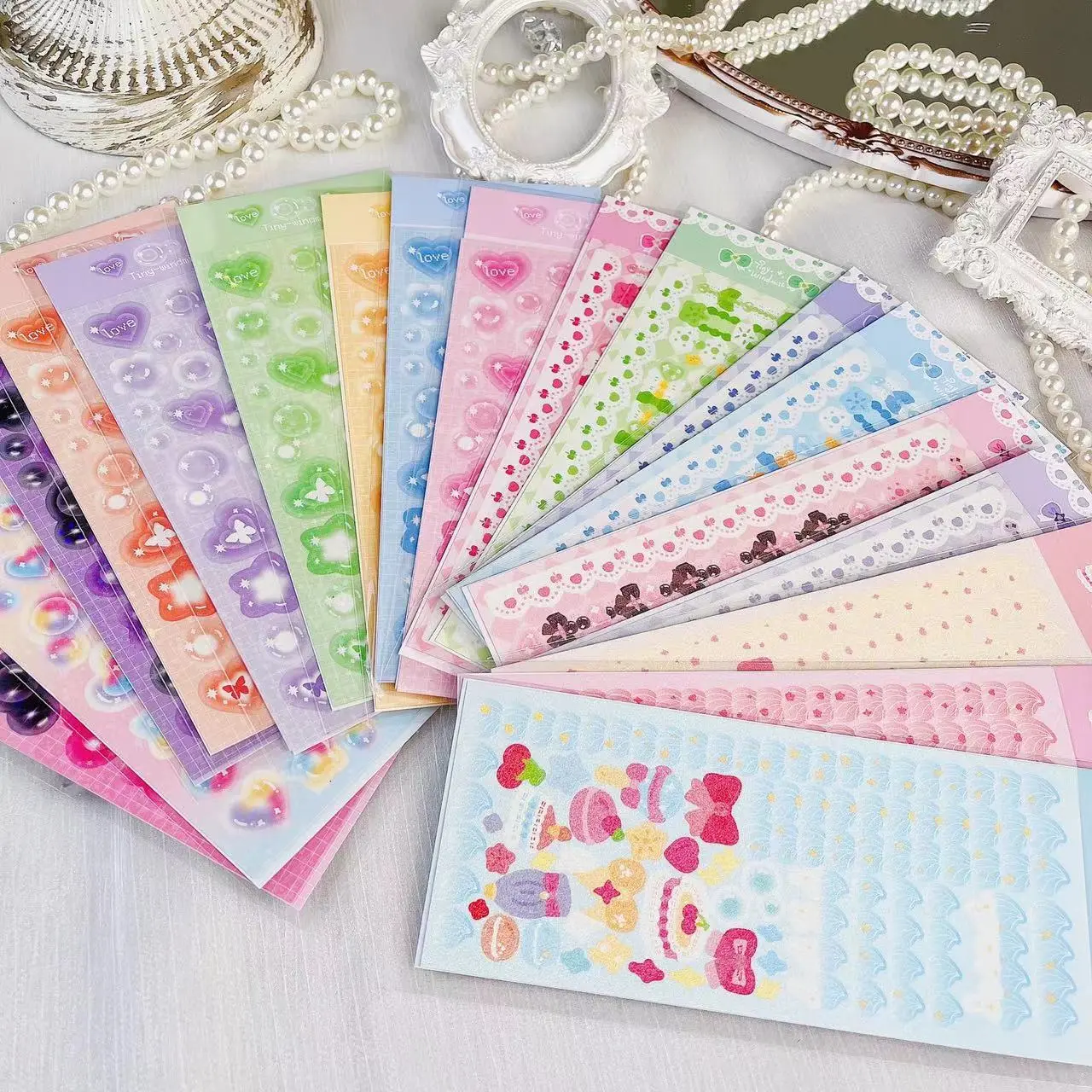 Stiker Lucu Korea Photocard Toploader Decor Sticker Aesthetic Journal Planner Decor