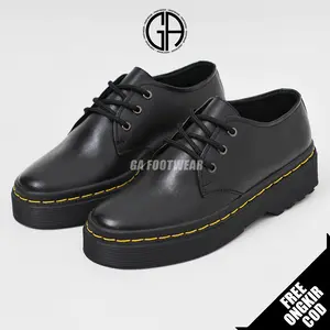 GA FOOTWEAR Vini - Sepatu Docmart Wanita Kulit Asli Formal Kasual Kerja Kantor Nongkrong Kondangan