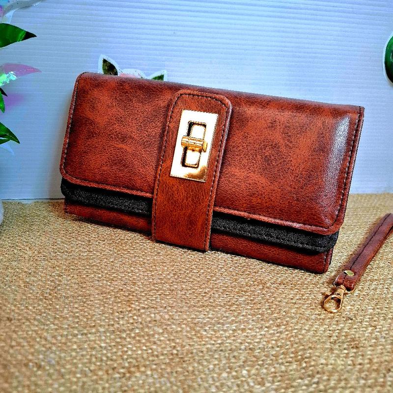Dompet Kulit Wanita dengan Kancing Putar dan Kartu - Cewek Muat Hp Uang 4