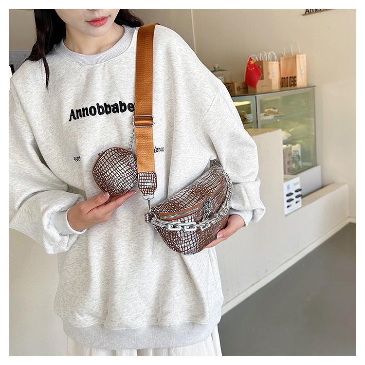 Product Introduction of Crocodile Women Chest Bag High Quality PU Leather Crossbody Bags For Girls Luxury Decoration Female Shoulder Bags 0