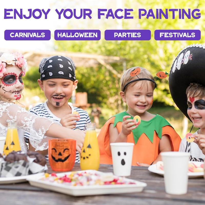 Product Introduction of OPHIR Face Painting-30g Face Paints Body Paint Pearly Color Pigments for Halloween Makeup Makeover Costume Tactical Facepainting Supplies for Adults & Kids, Water Base, Easy to Clean (Silver) 2