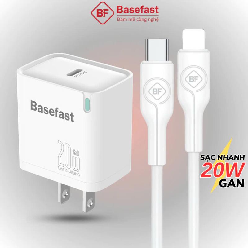 Bộ sạc nhanh 20W Basefast củ sạc PD20W chống quá tải nhiệt dùng cho 8p xr xs 11 12 13 14 pro max ...