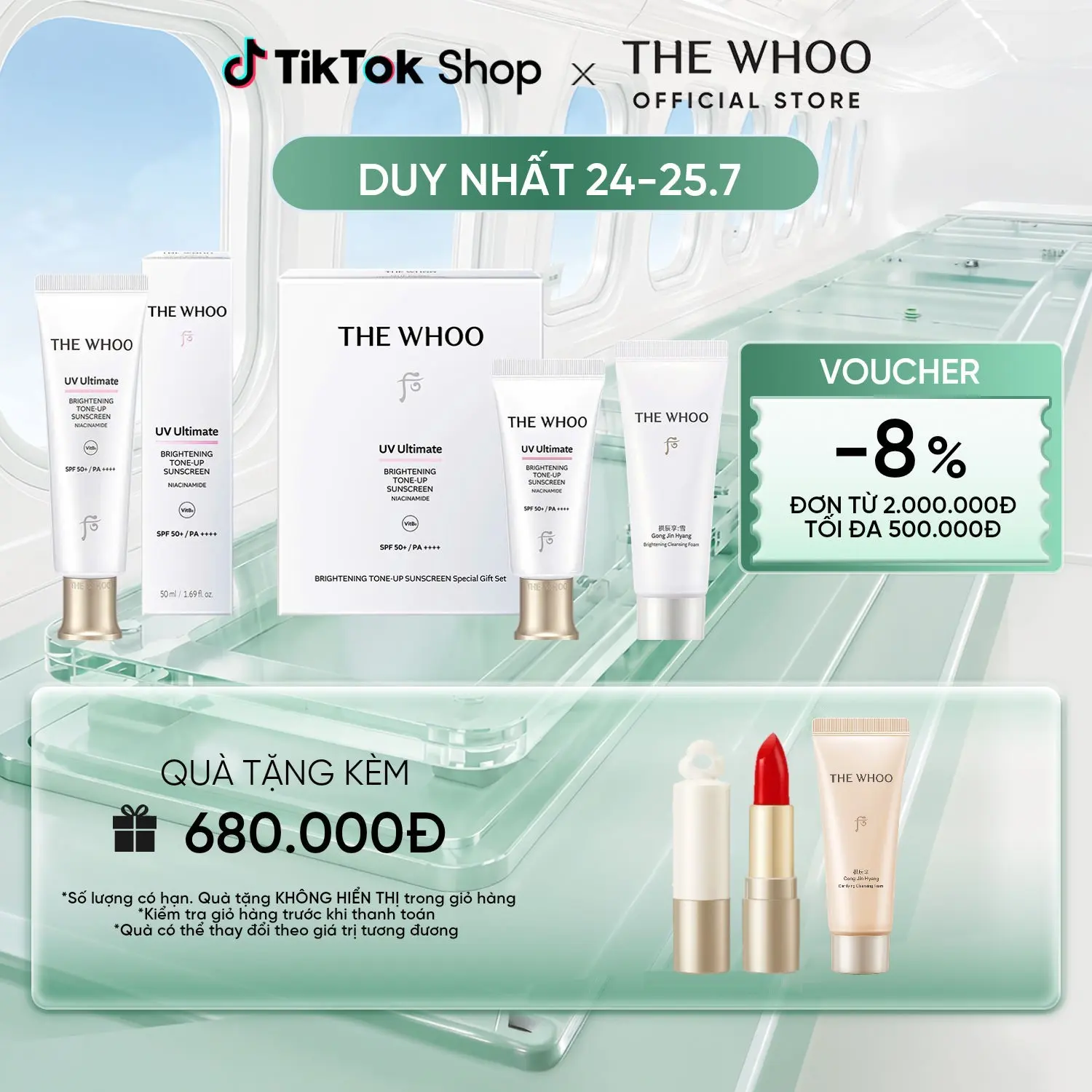 Kem Chống Nắng Nâng Tone Whoo UV Ultimate Ultimate Brightening SPF50+/PA++++