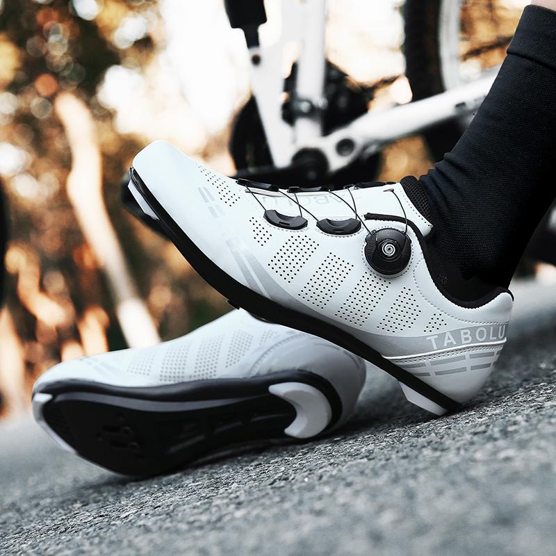 COD Ultralight Carbon Fiber Cycling Shoes Cleats Shoes Non-slip Road Bike Shoes Breathable Self-Locking Pro Racing Bicycle Shoes Cleat Shoes 5