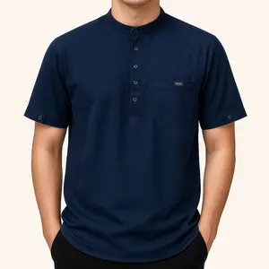 Ammaz Baju Koko Pria Terbaru Lengan Pendek Kekinian Katun Premium Muslim Kurta Dewasa Desain Modern Nyaman untuk Acara Sehari-hari