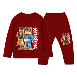 Piyama Baju Tidur Anak Laki-Laki Gambar Roblox Piyama Setelan Panjang Ukuran (S-XXL) 1-10 Tahun Laki-laki Katun Lengan Panjang pakaian tidur-1942