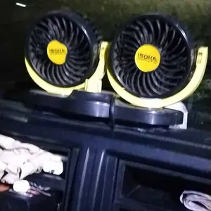 Kipas Angin Kendaraan Mobil  / Car Fan Double / Kipas Angin Double 1 Tombol Isoka 24v