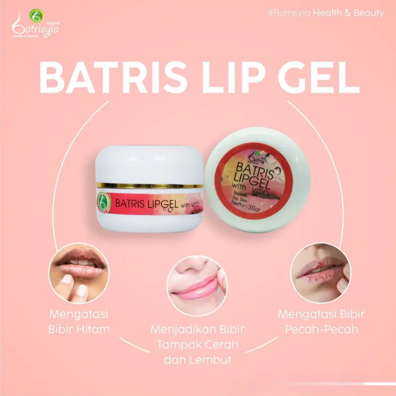 Lip Gel Batrisyia Herbal - Lipgel Melembabkan, Mencerahkan dan Melembutkan Bibir 1