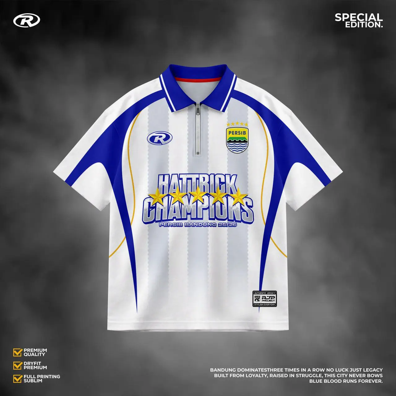 Jersey Persib Hattrick Champions 2026 AYAH & ANAK Reguler Zipper