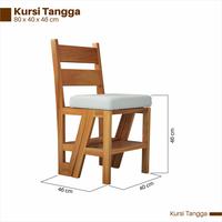 Gambar Kursi Tangga Lipat (2 in 1) - PORTABLE Kayu Chairs Furniture dari Maranatha Handicraft Kota Cirebon 5 Tokopedia