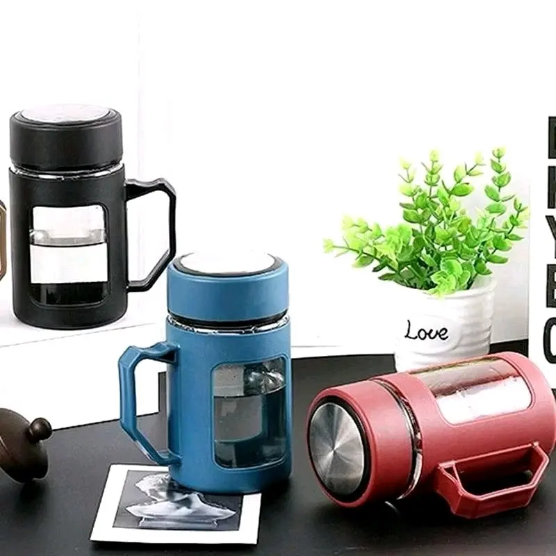 B (B132) BOTOL MINUM KACA MUG JAR KOPI TANPA DUS / GELAS 500 ML