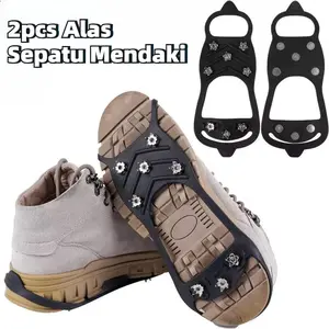 2pcs Alas Sepatu Mendaki  / Alas Sepatu Paku Anti Slip 8 Gigi Alas Sepatu Salju Paku Es Salju / Silikon Baja Mangan Tahan  Untuk Berjalan Di Salju