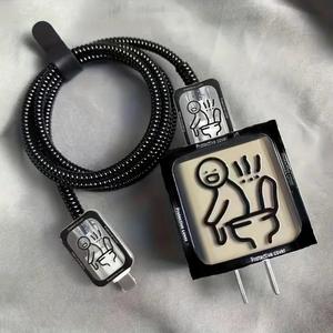 Funda Protectora para Cargador con Correa de Silicona, Organizador de Cable de Carga, Accesorios para iPhone, Protege el Cargador y Cables de Datos
