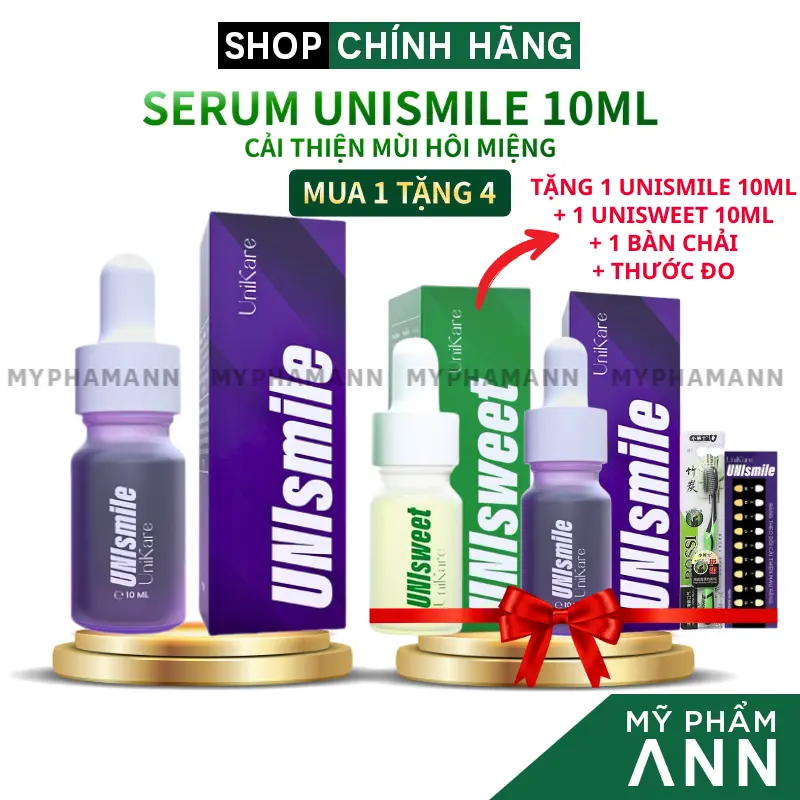 [Kèm Quà] Mua 1 Tặng 4 - Serum Hỗ Trợ Trắng Răng Unismile Unikare Chính Hãng serum trắngrăng serum trắng chai tẩy Women