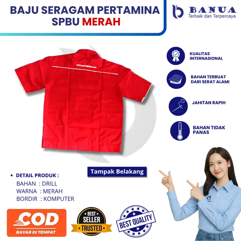 Seragam Spbu Operator | Baju Celana Spbu | Seragam Spbu Merah | Seragam Pertamina | Baju Spbu 3