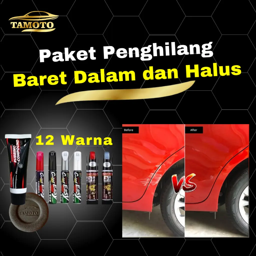 Paket Kompon Spidol baret mobil Rubbing compound Penghilang baret body mobil motor dempul lecet goresan cat bodi color easy original